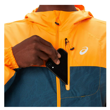 Veste Running ASICS Homme FUJITRAIL JACKET Bleu Orange PE 2024